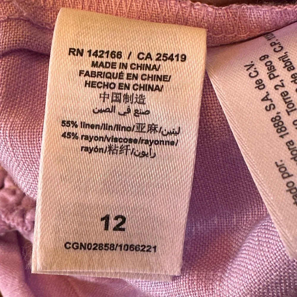 Habitual lavender size girls‎ 12 adjustable straps wide leg linen blend jumpsuit